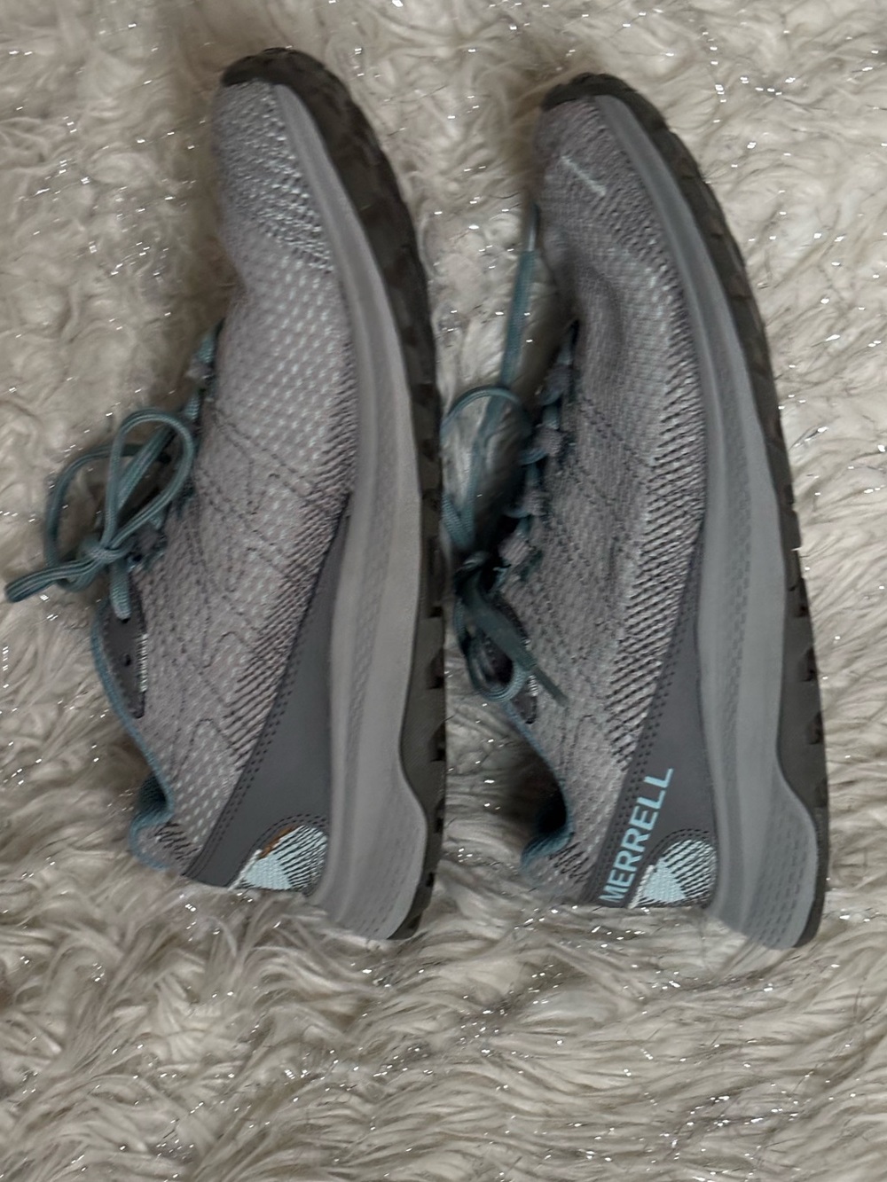 Merrell Fly Strike Women's Light Gray and Teal Paloma Athletic Shoes Size 8US - Picture 2 of 13